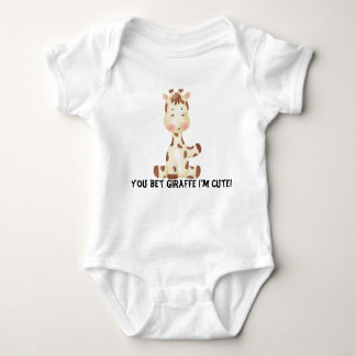 Funny you bet Giraffe Ich bin niedlich Baby Strampler