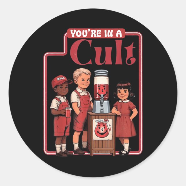Funny You in a Cult Runder Aufkleber (Vorderseite)