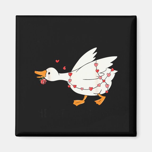 Funny You Make My Heart Go Honk Goose Heart Valent Magnet (Vorne)