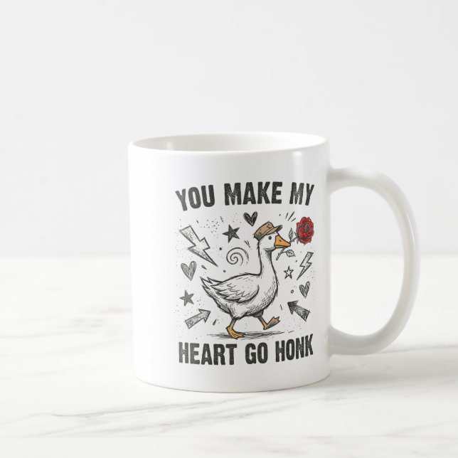 Funny You Make My Heart Go Honk Silly Goose Valent Kaffeetasse (Rechts)