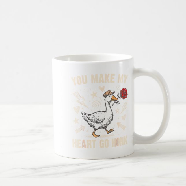 Funny You Make My Heart Go Honk Silly Goose Valent Kaffeetasse (Rechts)