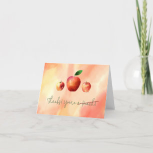 Funny 'You re a Peach' Crossed Out Card mit Apple Dankeskarte