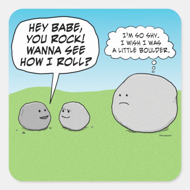 Funny You Rock Little Boulder Quadratischer Aufkleber (Vorderseite)