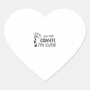 Funny You Wt Giraffe Ich bin Niedlich - Giraffe Lo Herz-Aufkleber