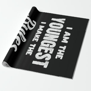 Funny Youngest Child Brother Family Matching Gesch Geschenkpapier