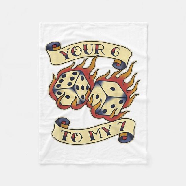 Funny Your 6 In My 7 Meme Valentine’s Day Tattoo S Fleecedecke (Vorderseite)