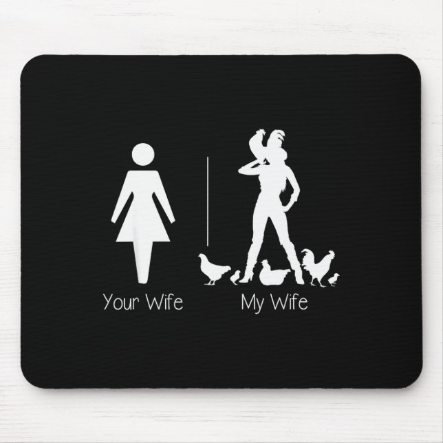 Funny Your Wife My Wife Chicken Lady Shirt, Farm L Mousepad (Vorne)