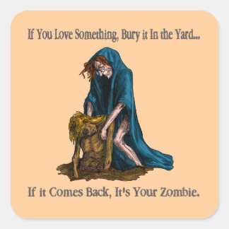 Funny Your Zombie Halloween Witz Dunkler Spaß Quadratischer Aufkleber