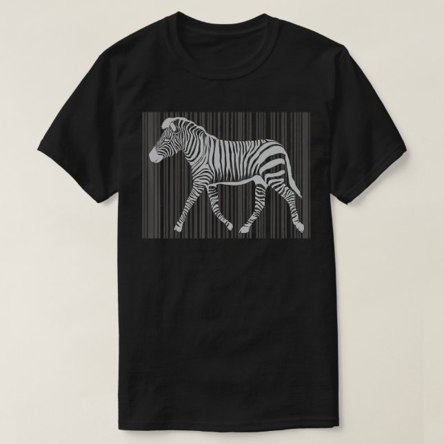 Funny Zebra Barcode Africa Safari Zebra T-Shirt (Design vorne)