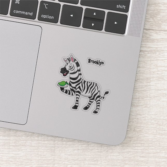 Funny Zebra Cartoon Illustration Aufkleber (Ausschnitt)