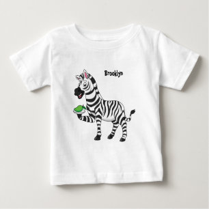 Funny Zebra Cartoon Illustration Baby T-shirt