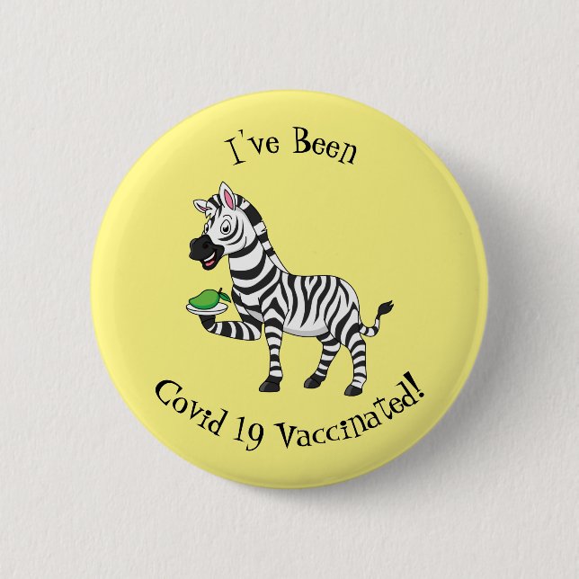Funny Zebra Cartoon Illustration Button (Vorderseite)