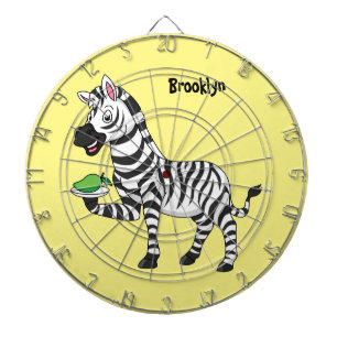 Funny Zebra Cartoon Illustration Dartscheibe