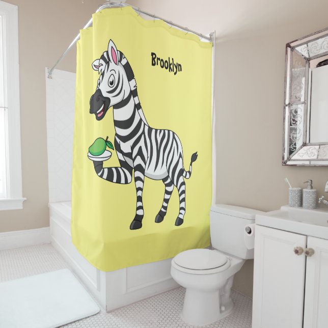 Funny Zebra Cartoon Illustration Duschvorhang (Beispiel)