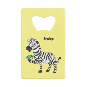 Funny Zebra Cartoon Illustration Geldbeutel Flaschenöffner