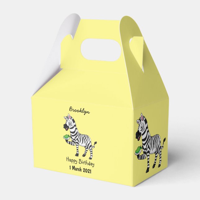 Funny Zebra Cartoon Illustration Geschenkschachtel (Vorderseite)