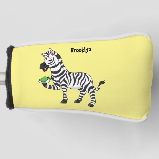 Funny Zebra Cartoon Illustration Golf Headcover (Vorderseite)
