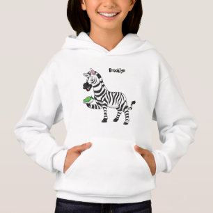 Funny Zebra Cartoon Illustration Hoodie