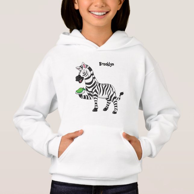 Funny Zebra Cartoon Illustration Hoodie (Vorderseite)