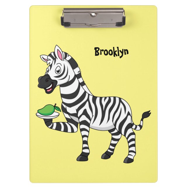 Funny zebra cartoon illustration klemmbrett (Vorderseite)