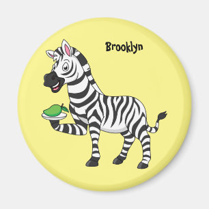 Funny Zebra Cartoon Illustration Magnet