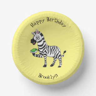 Funny Zebra Cartoon Illustration Pappteller