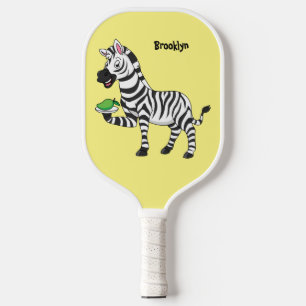 Funny Zebra Cartoon Illustration Pickleball Schläger
