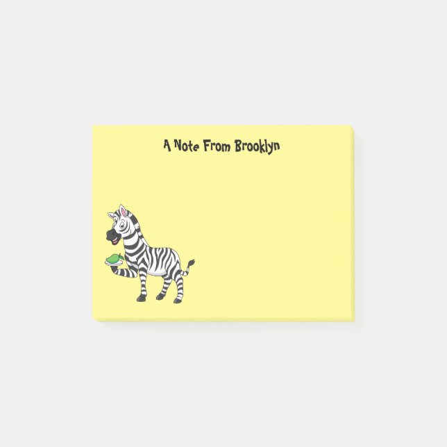 Funny Zebra Cartoon Illustration Post-it Klebezettel (Vorderseite)