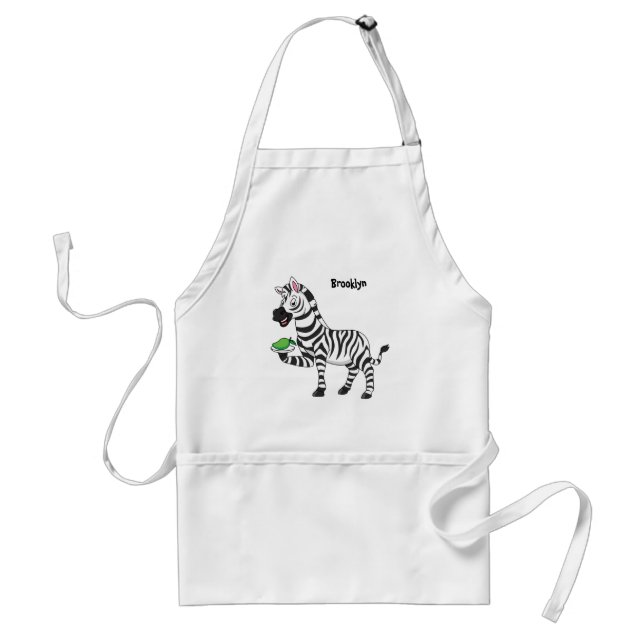 Funny Zebra Cartoon Illustration Schürze (Vorne)