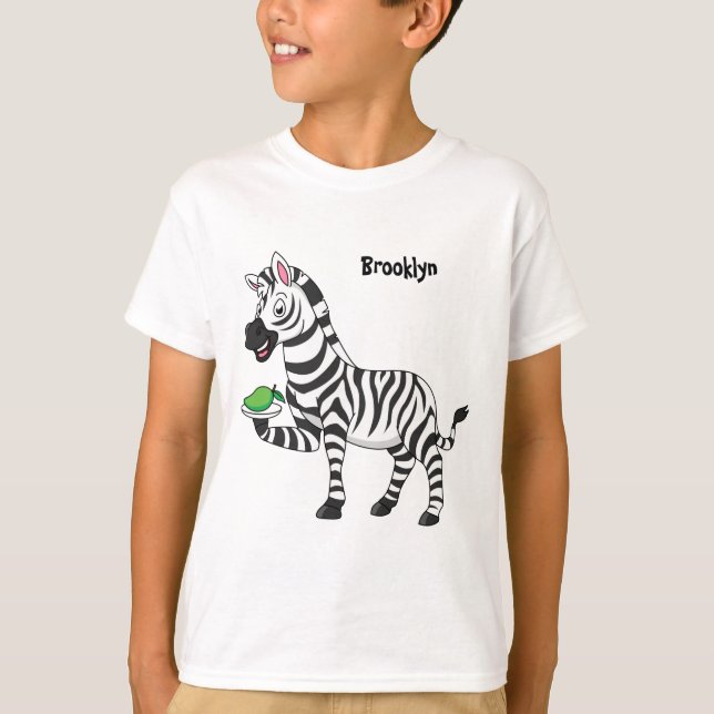 Funny Zebra Cartoon Illustration T-Shirt (Vorderseite)
