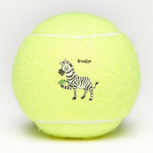 Funny Zebra Cartoon Illustration Tennisbälle