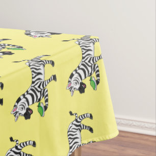 Funny Zebra Cartoon Illustration Tischdecke