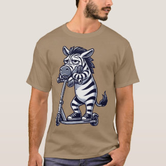 Funny Zebra Langeweile nervös Cartoon Roller Freun T-Shirt