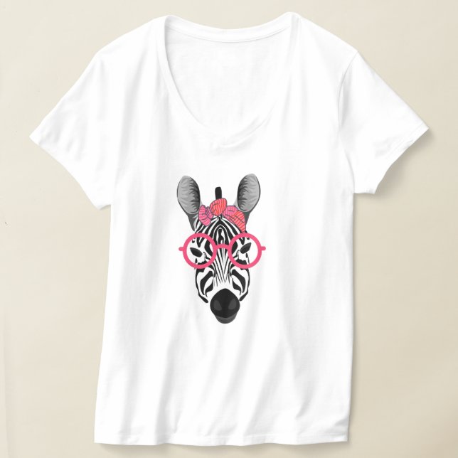 Funny Zebra mit rosa Sunglas T-Shirt (Ablage )