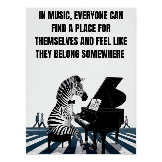 Funny Zebra Poster, Retro Music Poster (Vorderseite)