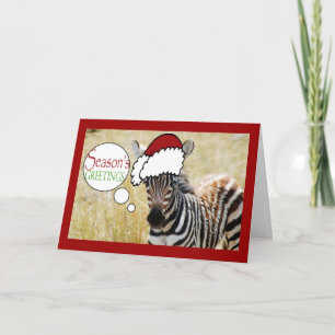 Funny Zebra Weihnachtsgrüße Feiertagskarte