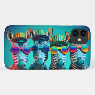Funny Zebras Niedlich Zoo Animals Party Hats Brill Case-Mate iPhone Hülle