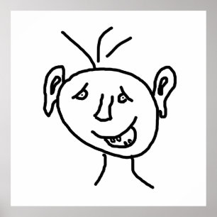 Funny zeichnend Gesicht Poster