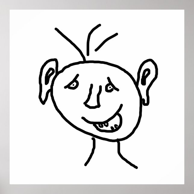Funny zeichnend Gesicht Poster (Vorne)