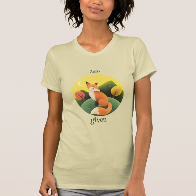 Funny Zero Fox gegeben Spaß De Motivierend T-Shirt (Vorderseite)