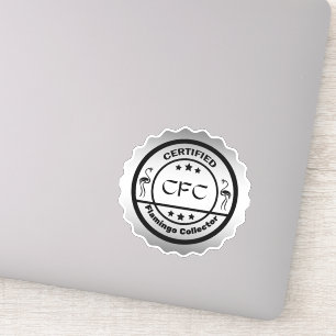 Funny zertifiziert Flamingo Collector Black & Silv Aufkleber