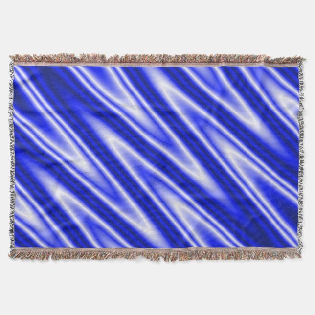 Funny ZigZag Waves blue white + Ihre Idee Decke (Vorderseite)