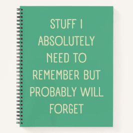 Funny Zitat für vergessene Leute zu tun Liste Notizbuch