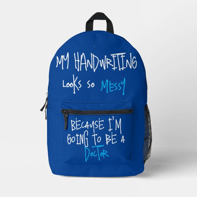 Funny Zitat Future Doctor Blue Printed Rucksack (Vorderseite)