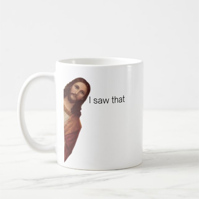 Funny Zitat Jesus Meme sah ich, dass Christlich Kaffeetasse (Links)