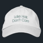 Funny Zitat Lake Hair Keine Sorge für Typografie Bestickte Baseballkappe<br><div class="desc">Lake Hair,  Don't Care - Funny Sprichwort in einem hübschen blauen Häuserblock Buchstaben. Kann personalisiert sein. Kontaktieren Sie mich mit Fragen oder Wünschen.</div>