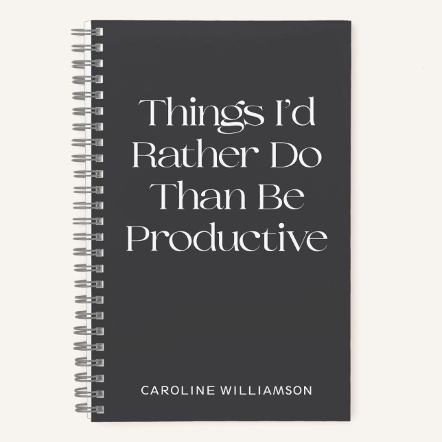 Funny Zitat Lazy Aufschieben Personalisiert Notizbuch (Vorderseite)