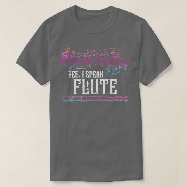 Funny Zitat Musikinstrument Retro Flute T-Shirt (Design vorne)