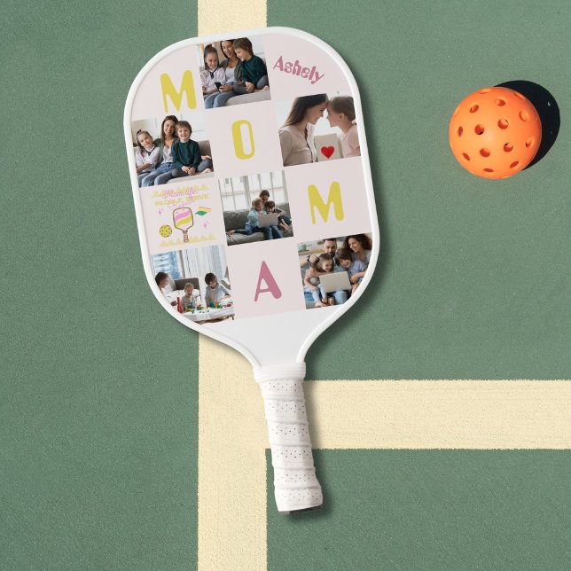 Funny Zitat Personalisiert 6 Fotos Pickleball Mama Schläger (Von Creator hochgeladen)