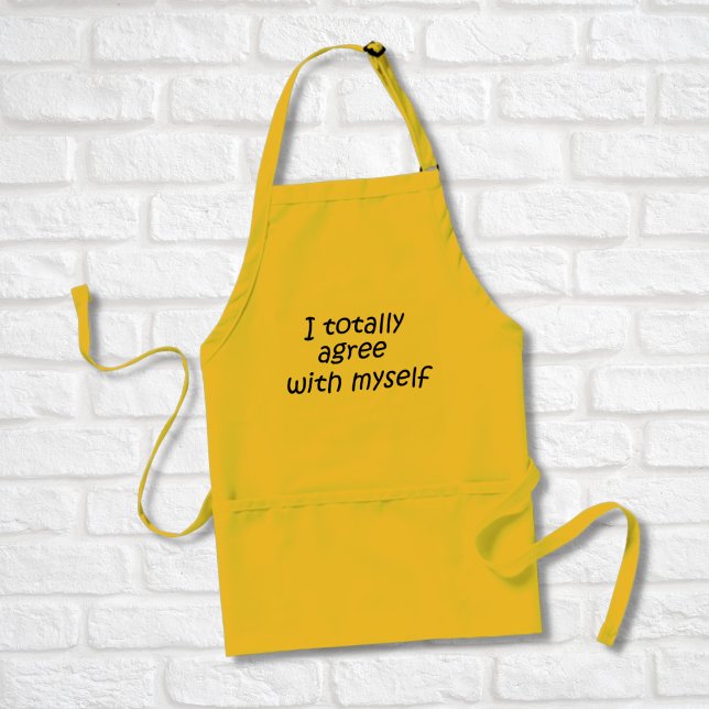 Funny Zitat Schürze Küchengeschenke Witz Freund Sp (A funny, sarcastic quote on a yellow baking apron.  A fun, humorous gift for a cook or chef.)